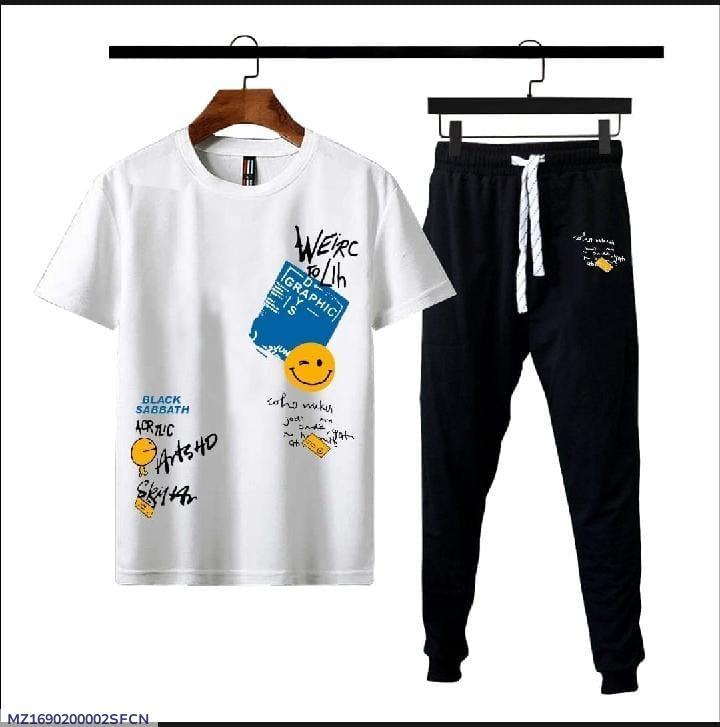 Men's Dri Fit Printed Track Suit - 2 Pcs