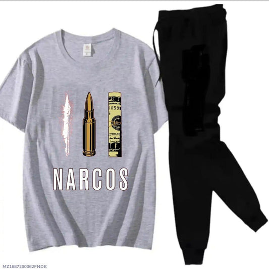 Narcos: 2 Pcs Men's Jersey Printed Track Suit